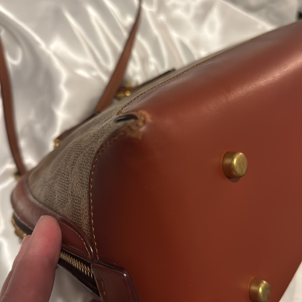 Coach Womens Coated Canvas Signature Quinn Satchel B4/Tan Rust - Picture 16 of 16